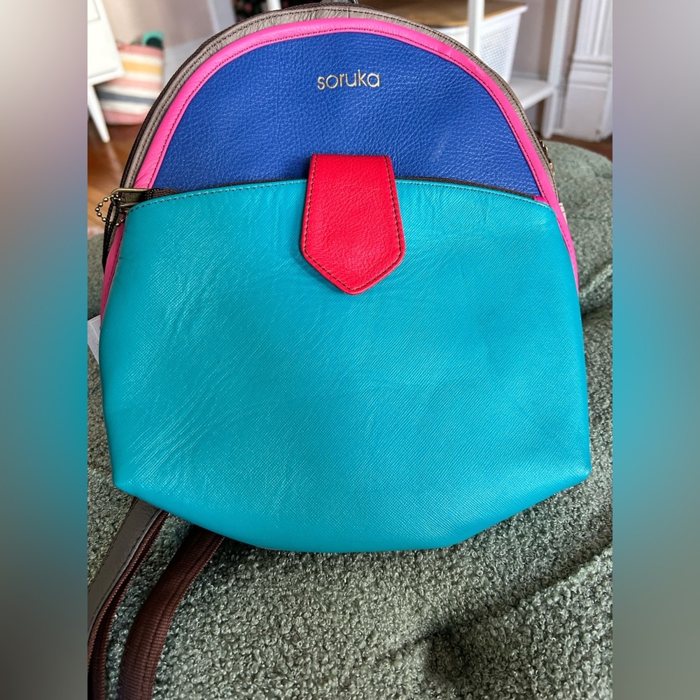 Soruka “Kala” Blue Modern Backpack with Color-Blocked Design